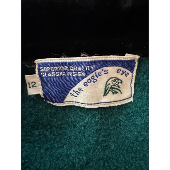 The Eagles Eye 80s Womens Wool Jacket With Velvet Collar Green Size 12 Vintage C - Picture 5 of 16